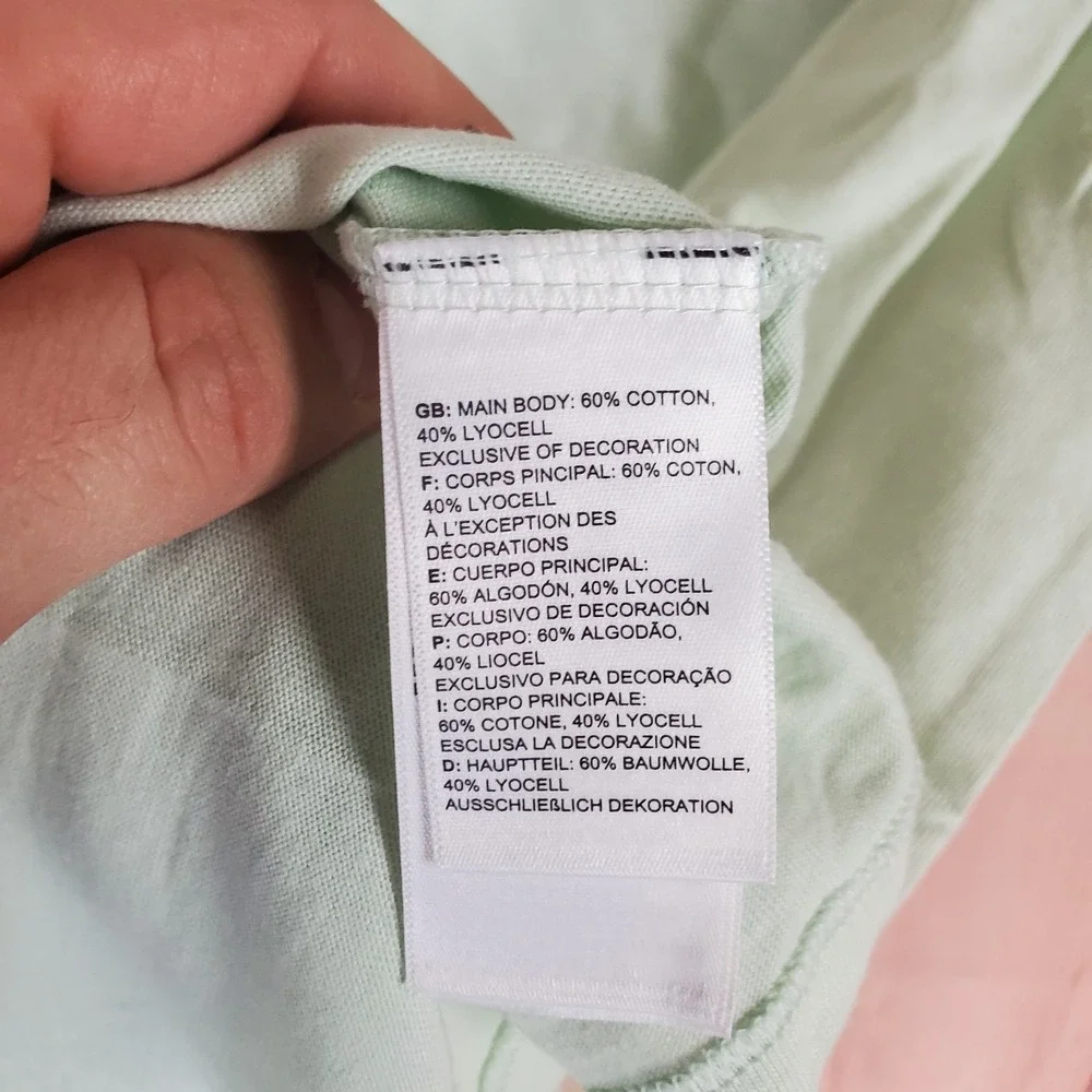 The North Face T Shirt Men Small Light Green Cotton‎ Logo Standard Fit Outdoor